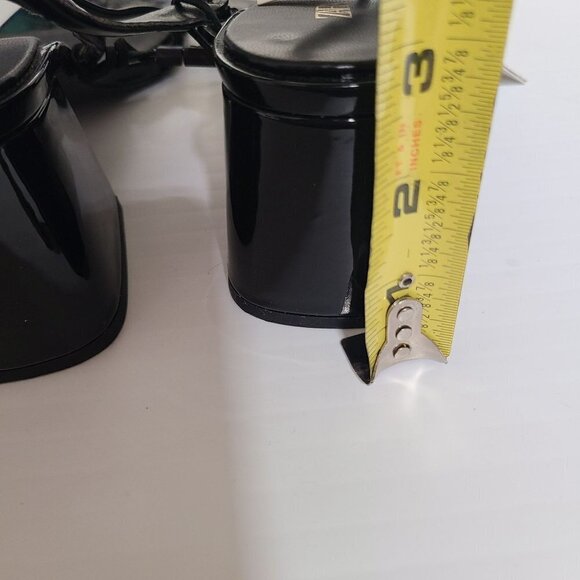 ZARA FAUX PATENT FINISH SANDALS WITH STRAPS  BLACK SIZE 6.5 | 2307/110 - Picture 6 of 10